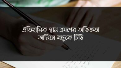 Historical place letter ঐতিহাসিক স্থান ভ্রমণের অভিজ্ঞতা জানিয়ে বন্ধুকে চিঠি