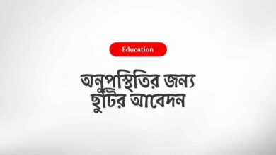 Application for leave of absence অনুপস্থিতির জন্য ছুটির আবেদন